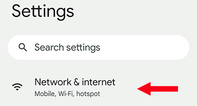 Screenshot showing how to get to network settings Screenshot showing how to get to network settings
