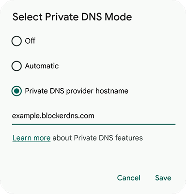 Screenshot showing how to set custom DNS provider Screenshot showing how to set custom DNS provider