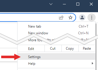 Screenshot showing how to get to Chrome Settings Screenshot showing how to get to Chrome Settings