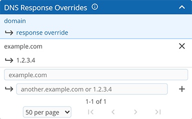 Screenshot showing how to override a single domain Screenshot showing how to override a single domain