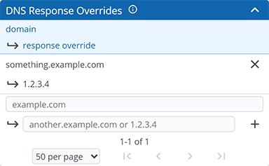 Screenshot showing how to override a single subdomain Screenshot showing how to override a single subdomain