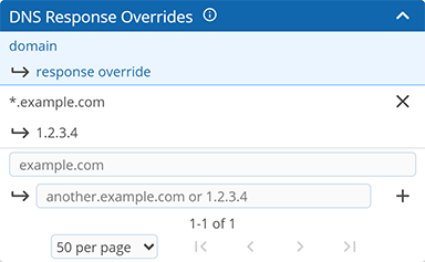 Screenshot showing how to override a domain and all its subdomains Screenshot showing how to override a domain and all its subdomains