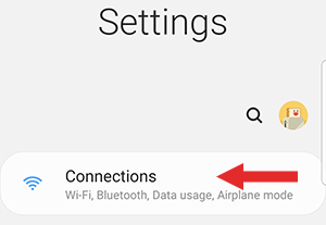 Screenshot showing how to get to network settings Screenshot showing how to get to network settings