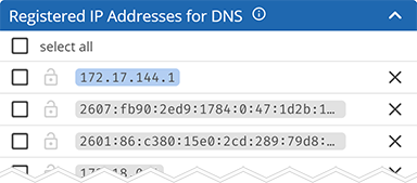 Screenshot showing Dynamic DNS third-party provider section of account settings Screenshot showing Dynamic DNS third-party provider section of account settings